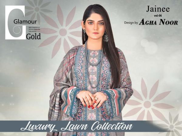 Agha Noor Jainee Vol-6 lawn Cotton Designer Dress Material